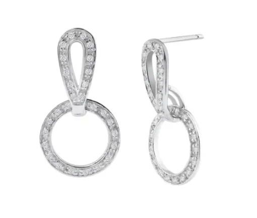 BOUCLES CERCLE DE VIE EN ARGENT RHODIÉ SERTIES DE CUBIQUES ZIRCONIAS
