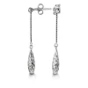 BOUCLES CHAINE ET GOUTTE TAILLÉE DIAMANT EN OR 10K BLANC