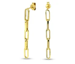 BOUCLES CHAINE PAPERCLIP EN OR JAUNE