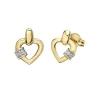 BOUCLES COEUR EN OR JAUNE SERTIES DE DIAMANTS