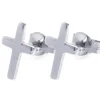 BOUCLES CROIX UNIES EN ARGENT RHODIÉ