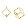 BOUCLES CUBES 3D EN OR 14K SERTIES DE DIAMANTS CANADIENS