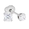 BOUCLES DE PERÇAGE EN OR BLANC SERTIES DE CUBIQUES ZIRCONIAS (*PERÇAGE GRATUIT)