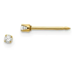 BOUCLES DE PERÇAGE EN OR SERTIES DE CUBIQUES ZIRCONIAS (*PERÇAGE GRATUIT)