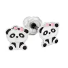BOUCLES DE PERÇAGE PANDA EN ACIER/ÉMAIL (*PERÇAGE GRATUIT)