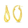 BOUCLES DOUBLE ANNEAUX COLLÉES OVALES EN OR 10K TAILLÉES DIAMANT