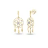 BOUCLES DpiOREILLES CAPTEURS DE RÊVES EN OR 10K SERTIES DE DIAMANTS