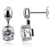 BOUCLES ELLE EN ARGENT RHODIÉ SERTIES DE CUBIQUES ZIRCONIAS