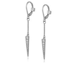 BOUCLES ELLE STILETTO ARG. CZ 20MM