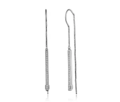 BOUCLES ELLE STILETTO ARG. CZ 30MM