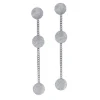 BOUCLES EN ARGENT AVEC PLAQUES RONDES ET MAILLE GOURMETTE