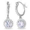 BOUCLES EN ARGENT RHODIÉ ANNEAUX SERTIES DE CUBIQUES ZIRCONIAS
