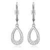BOUCLES EN ARGENT RHODIÉ GOUTTES AJOURÉES SERTIES DE CUBIQUES ZIRCONIAS