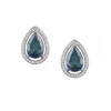 BOUCLES EN ARGENT RHODIÉ SERTI DE TOPAZES MYSTIQUES SYNTHÉTIQUES ET DE CUBIQUES ZIRCONIAS