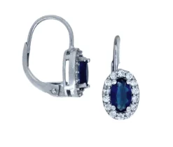 BOUCLES EN ARGENT SERTIES DE CUBIQUES ZIRCONIAS AVEC ATTACHES FRANÇAISES
