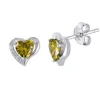 BOUCLES EN FORME DE COEUR SERTIES DE CUBIQUES ZIRCONIAS AUX COULEURS DE PIERRES DE NAISSANCES