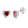 BOUCLES EN FORME DE COEUR SERTIES DE CUBIQUES ZIRCONIAS AUX COULEURS DE PIERRES DE NAISSANCES