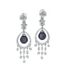 BOUCLES EN OR BLANC SERTIES DE PERLES DE TAHITI ET DE DIAMANTS