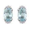 BOUCLES EN OR BLANC SERTIES DpiAIGUES MARINES ET DE DIAMANTS