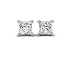 BOUCLES EN OR JAUNE OU BLANC SERTIES DE CUBIQUES ZIRCONIAS PRINCESSES