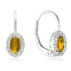 BOUCLES EN OR 10K BLANC SERTIES DE DIAMANTS ET DE PIERRES DE NAISSANCES VARIÉES