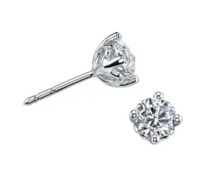 BOUCLES EN OR 14K BLANC SERTIES DE DIAMANTS CANADIENS