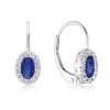 BOUCLES EN OR 10K BLANC SERTIES DE DIAMANTS ET DE PIERRES DE NAISSANCES VARIÉES