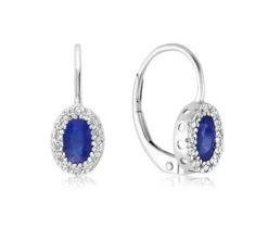 BOUCLES EN OR 10K BLANC SERTIES DE DIAMANTS ET DE PIERRES DE NAISSANCES VARIÉES
