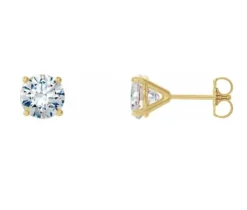 BOUCLES EN OR 14K SERTIES DE DIAMANTS DE LABORATOIRE