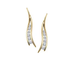 BOUCLES EN OR 10K SERTIES DE DIAMANTS