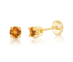 BOUCLES EN OR SERTIES DE PIERRES DE NAISSANCES SYNTHÉTIQUES VARIÉES