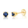 BOUCLES EN OR SERTIES DE PIERRES DE NAISSANCES SYNTHÉTIQUES VARIÉES