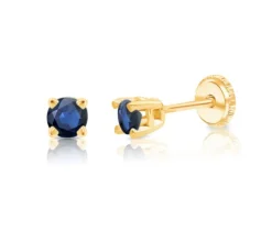 BOUCLES EN OR SERTIES DE PIERRES DE NAISSANCES SYNTHÉTIQUES VARIÉES