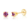 BOUCLES EN OR SERTIES DE PIERRES DE NAISSANCES SYNTHÉTIQUES VARIÉES