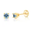 BOUCLES EN OR SERTIES DE PIERRES DE NAISSANCES SYNTHÉTIQUES VARIÉES
