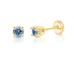 BOUCLES EN OR SERTIES DE PIERRES DE NAISSANCES SYNTHÉTIQUES VARIÉES