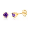 BOUCLES EN OR SERTIES DE PIERRES DE NAISSANCES SYNTHÉTIQUES VARIÉES