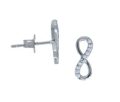 BOUCLES FIXES INFINI EN ARGENT SERTIES DE CUBIQUES ZIRCONIAS