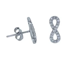 BOUCLES FIXES INFINI EN ARGENT SERTIES DE CUBIQUES ZIRCONIAS