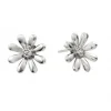 BOUCLES FIXES MARGUERITE EN ARGENT RHODIÉ SERTIES DE CUBIQUES ZIRCONIAS