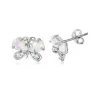 BOUCLES FIXES PAPILLON SERTIES DpiOPALES SYNTHÉTIQUES ET DE CUBIQUES ZIRCONIAS