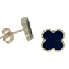 BOUCLES FIXES TRÈFLES EN OR JAUNE SERTIES DpiONYX