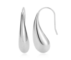 BOUCLES GOUTTES EN ARGENT RHODIÉ
