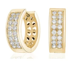 BOUCLES HUGGIES ACIER 2 RANGS CZ