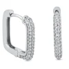 BOUCLES HUGGIES CARRÉES EN ARGENT RHODIÉ SERTIES DE CUBIQUES ZIRCONIAS