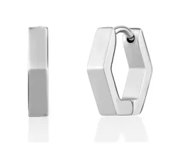 BOUCLES HUGGIES EN ACIER DE FORME HEXAGONE