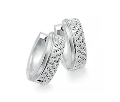 BOUCLES HUGGIES EN ACIER TAILLÉES DIAMANT