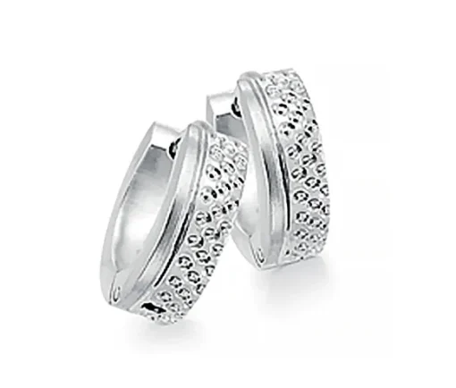 BOUCLES HUGGIES EN ACIER TAILLÉES DIAMANT