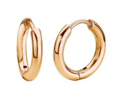 BOUCLES HUGGIES EN ACIER/PVD OR ROSE UNIES