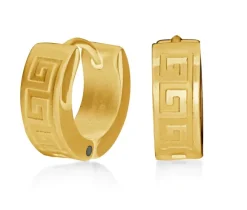 BOUCLES HUGGIES EN ACIER/PVD OR À MOTIF VERSACE